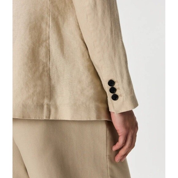 Quince Mens 100% European Linen Blazer XL New Beige Neutral Breathable Casual - Picture 2 of 13